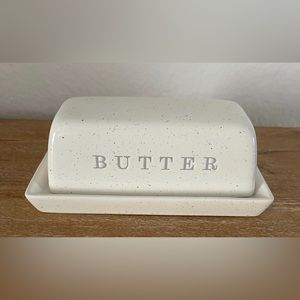 COPY - Target White with Gray speckles Butter dish microwave And dishwasher saf…